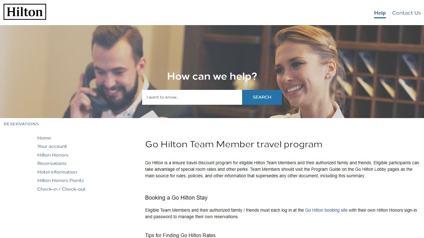 Go Hilton Team Member travel program
